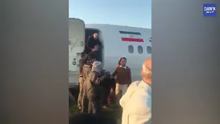 Iranian plane landed on street