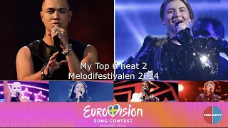 My Top 6  | Melodifestivalen after heat 2 | Eurovision 2024