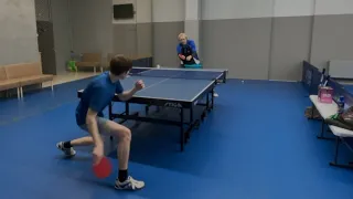 Топ-Спин справа с подрезки (forehand topspin against backspin)