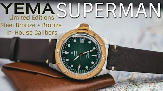 YEMA New Kickstarter Limited Editions - Automatic In House Movements Full Bronze and Steel Bronze