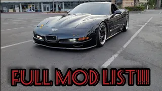 C5 Z06 FULL MOD LIST!!