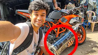 EXHAUST MODIFICATION ON MY KTM RC 390 | DB KILLER REMOVED | SCAMMED FROM KURLA MARKET