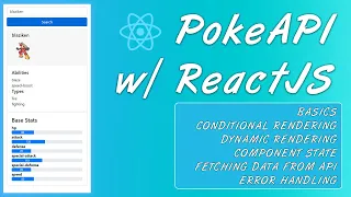 Pokemon Search App w/ React, Bootstrap, & PokeAPI - Code in Description
