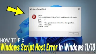 Fix Windows Script Host Error In Windows 11 | How To Solve windows script host On Windows 11/10