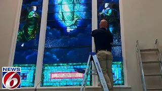 Work begins to save historic DeLand church’s century-old stained glass window