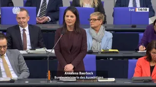 Annalena Baerbock beantwortet AfD Frage, über Nord Stream-Zerstörung. Regierungsbefragung