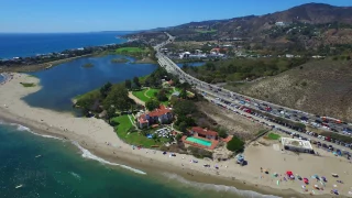 HOLLYWOOD TO MALIBU FROM ABOVE- LOS ANGELES CALIFORNIA USA