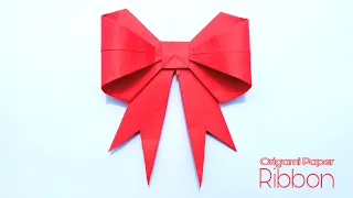 How to fold a Paper Bow Ribbon? | Origami Easy Paper Bow | Paper kawaii