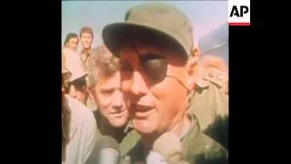 SYND 18-10-73 ISRAELI DEFENCE MINISTER MOSHE DAYAN INTERVIEWED AT SINAI