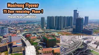 Preah Monivong Flyover, 75 Days remaining for Phase 1 - Phnom Penh, Cambodia | Drone Footage