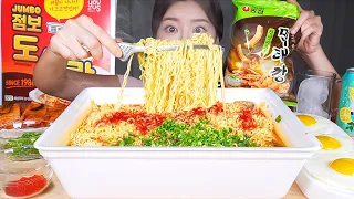 ASMR MUKBANG | 8 SERVINGS JUMBO DOSIRAK RAMYUN NOODLES CHALLANGE 🔥 SUCCESS? OR FAIL? 😵