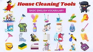 House Cleaning Tools - Cleaning Products Names - House Cleaning Vocabulary Pictures - Moko Loko Tv