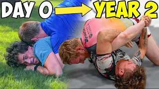 2 YEAR Grappling Test - Heavyweight Wrestler vs Jiu Jitsu Blue Belt