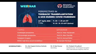 INSHLT Webinar on Perspectives in Thoracic Transplantation & MCS during COVID Pandemic