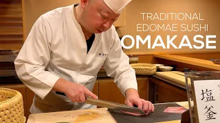 $150 Traditional Edomae Sushi Omakase in Shirokane, Tokyo - Sushi Mizuno * Vlog | 4K