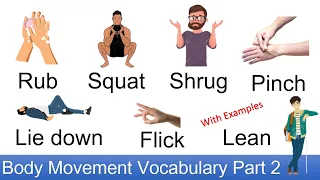 Vocabulary | Body Movement Vocabulary Part 2 | Learn English | 10+ Daily useful Words |