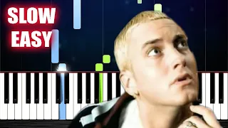 Eminem - The Real Slim Shady - SLOW EASY Piano Tutorial