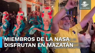 Científicos de la NASA disfrutan de callejoneada previo al eclipse en Mazatlán