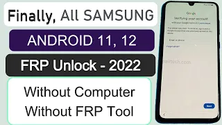 FRP Unlock 2023 | ALL SAMSUNG Galaxy Android 11/12 FRP Google Account Bypass Without PC |DM Unlocker