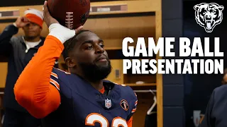 Eberflus passes out game balls postgame | Chicago Bears