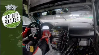 Onboard howling V12 Aston Martin DBR9 at Monza