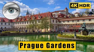 Walking tour through Prague's blooming spring gardens 🇨🇿 Czech Republic 4k HDR ASMR