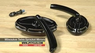 Milwaukee Twins Sprocket Motorcycle Mirrors at J&P Cycles