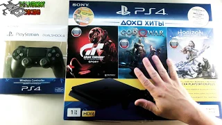 UnBOXing SHOW - ГИК ЗАКУПКА PS4 SLIM SONY PLAYSTATION 4 1TB GT SPORT GOD OF WAR HORIZON ZERO DAWN