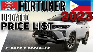 TOYOTA FORTUNER 2023 UPDATED PRICE LIST & SPECS PHILIPPINES