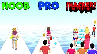 🎮NOOB vs PRO vs HACKER (💄Makeover Run makeup game🪞) DemoBA.