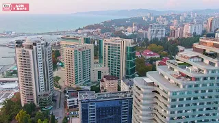 Russia, SOCHI. Drone video. Beaches, Central Embankment - November