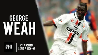 George Weah  ● Skills ● Piacenza 3-2 AC Milan ● Serie A 1996-97