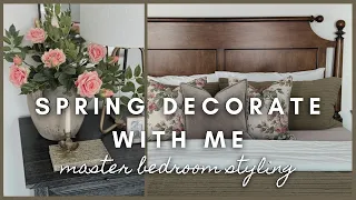 Spring Decorate with me | master bedroom styling
