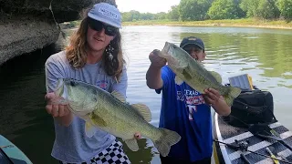 Paddleboard Camping at a River full of Bass