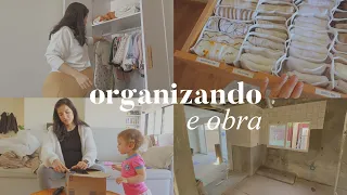 Organizando a cômoda do bebê e da Sarah, compras para o bebê e atualização da obra da casa