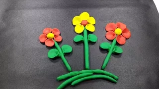 How To Make Clay FLOWER | Flower clay toys making for kids | Flower clay polymer for kids