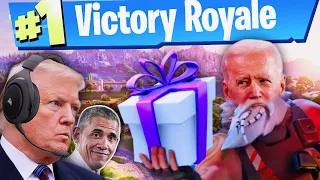 Presidents Try The Present Box Only Challenge IN Fortnite