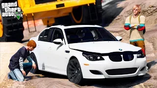 РЕАЛЬНАЯ ЖИЗНЬ В GTA 5 - ЗАКАЗНОЕ УБИЙСТВО МИЛЛИОНЕРА! РАЗДАВИЛИ BMW M5 E60 БЕЛАЗОМ! 🌊ВОТЕР