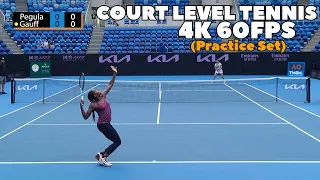 Coco Gauff & Jessica Pegula Court Level Practice Set | 2023 (4K 60FPS)