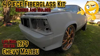 How To Install A Fiberglass Body Kit On A Car - 1979 Chevy Malibu Bumper Lip Chin Spoiler Air Dam