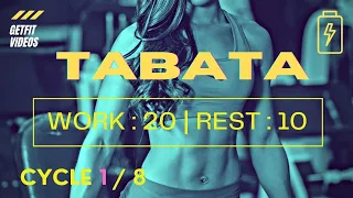 TABATA WORKOUT MUSIC | TABATA Cycle 1/8 With Vocal Cues (Work: 20 Secs | Rest: 10 Secs)