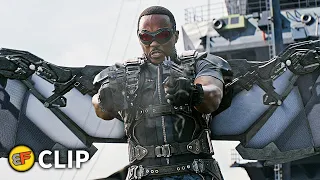 Falcon vs Bucky - Helicarrier Fight | Captain America The Winter Soldier (2014) Movie Clip HD 4K