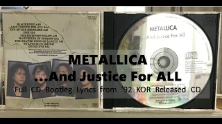 METALLICA ...And Justice For All Full Album Lyrics HD (Full Bootleg CD Scanned) METALLICA CLASSIC