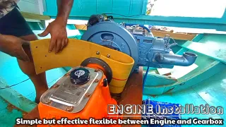 installing two engine units on a wooden boat to the trial stage