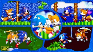 Sonic 1, CD, 2, 3, Knuckles & Mania ⁴ᴷ Full Playthroughs (100% All Emeralds, Sonic & Tails gameplay)