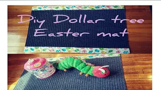 DIY DOLLAR TREE EASTER FLOOR MAT FOR KIDS/CHEAP AND EASY HOME DECOR FOR ANY AGE GROUP/SPRING DECOR