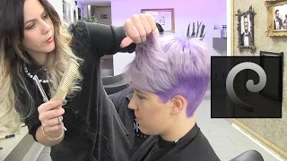 short pixie hairtrend undercut extreme haircut makeover & dying purple by Alves & Bechtholdt