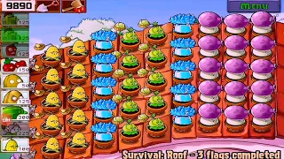 Plants vs Zombies | Survival: Roof Gameplay in 14:03 Mins - FULL HD 1080p 60hz