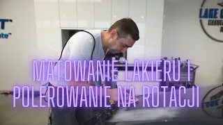 Matowanie lakieru papierem ściernym (DRY SANDING) i polerowanie maszyną rotacyjną.