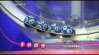 The National Lottery 'Thunderball' draw results from Wednesday 27th November 2013